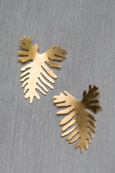 Split Leaf Philodendron Post Earrings