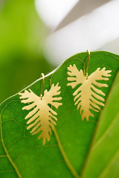 Split Leaf Philodendron Drop Earrings