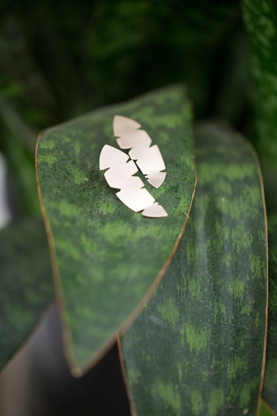 Palm Leaf Post Earrings