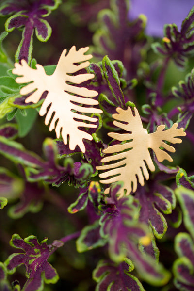 Split Leaf Philodendron Post Earrings