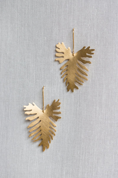 Split Leaf Philodendron Drop Earrings